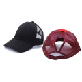 Frauen gewaschen Baumwoll Baseball Cap Ponytail Hut